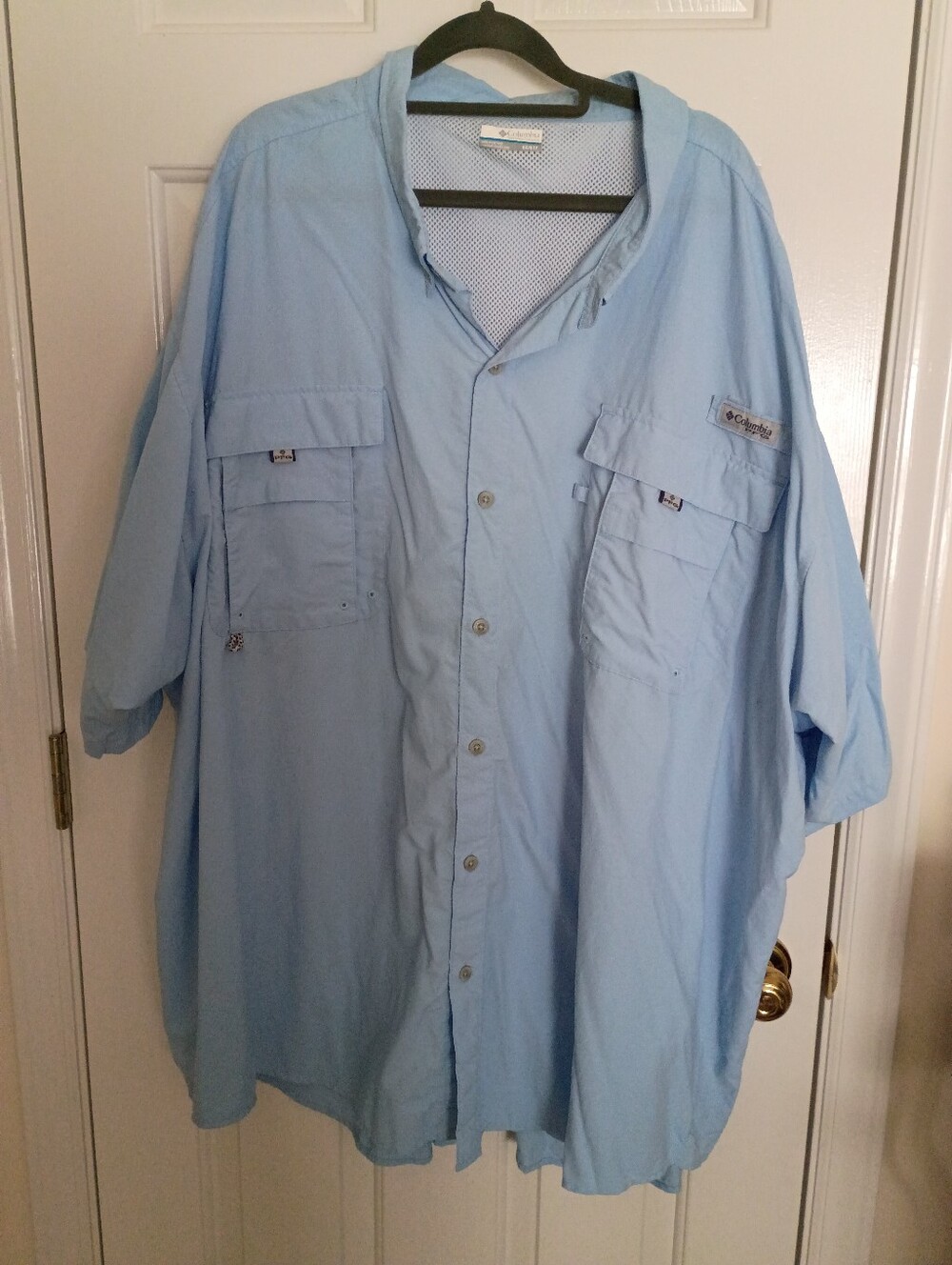 Men's Columbia PFG Button Down Short Sleeve Shirt Size 6X